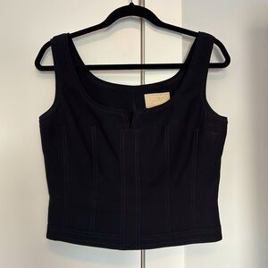 Black corset-style bustier top from Alberto Makali Sport/Cache